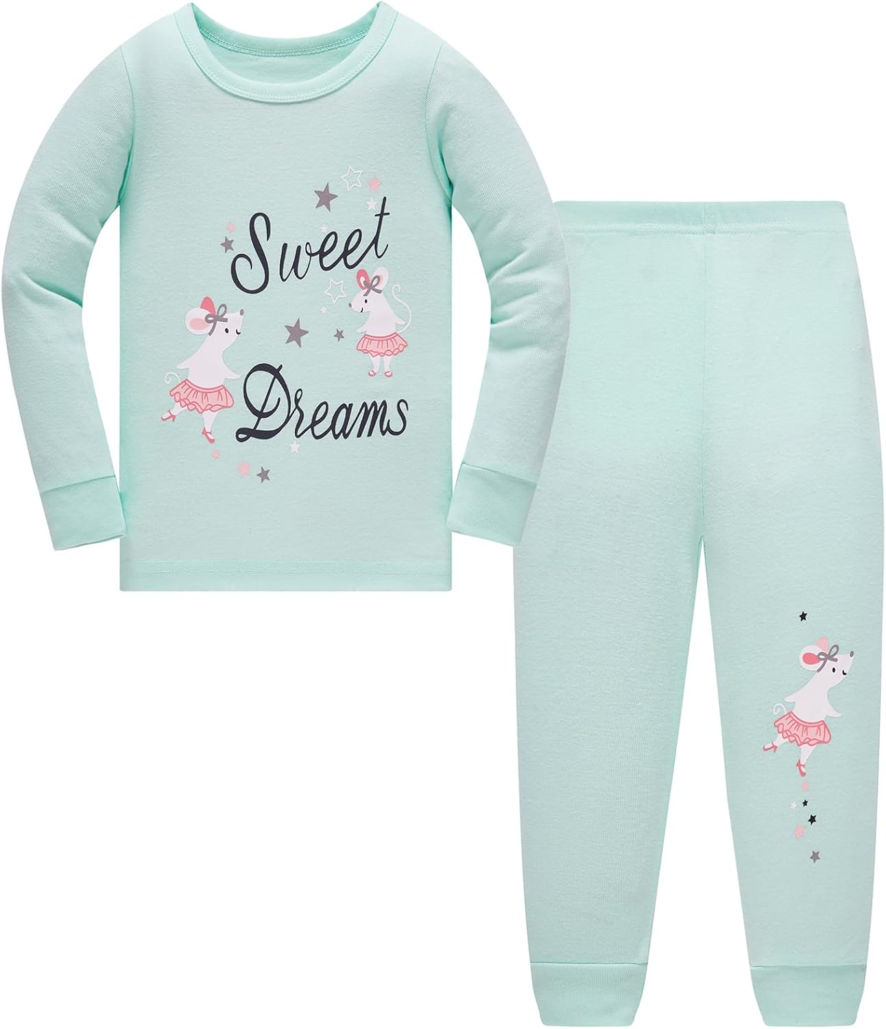 TEDD Girls' Pyjamas, Cotton, Cute, Unicorn, Long Sleeves, Two-Piece Pyjamas Set, Kids’ Sleepwear, Winter, Christmas, Sizes 1-12 Years