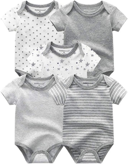 Kiddiezoom Baby-Body, Hose, Kleinkinder-Einteiler, Bekleidungs-Sets für Jungen und Mädchen aus Baumwolle, Mützen, Kratzfäustlinge