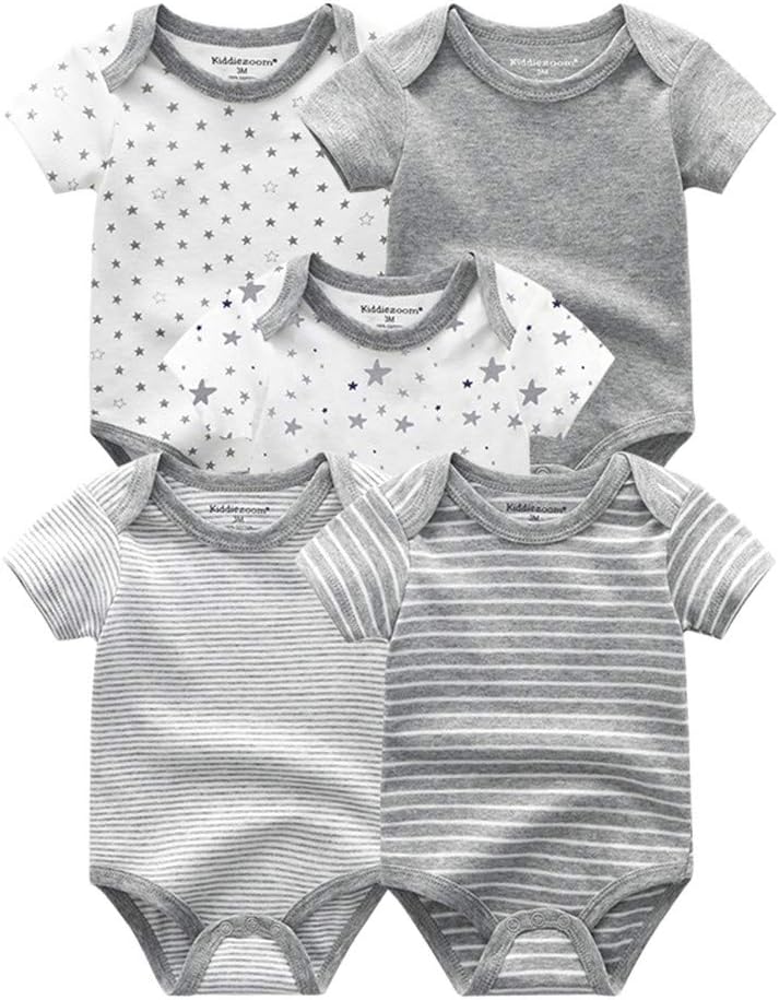 Kiddiezoom Baby-Body, Hose, Kleinkinder-Einteiler, Bekleidungs-Sets für Jungen und Mädchen aus Baumwolle, Mützen, Kratzfäustlinge