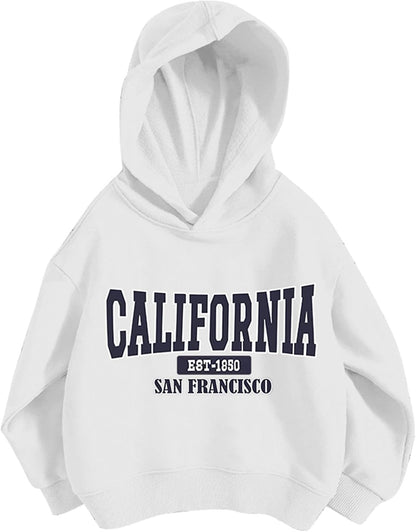 Pullover Mädchen Hoodie Niedlicher Katzen-Druck Lässig Locker Kapuzenpullover Frühling Herbst Langarm Pullover Sweatshirt mit Kapuzen Langarmshirt Oberteile für 3-12 Jahre