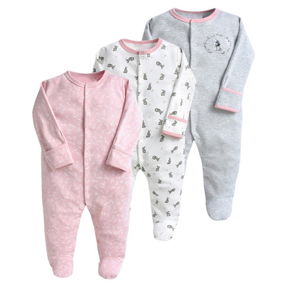 amropi Baby Mädchen Schlafstrampler 3er Pack Jungen Pyjamas Baumwolle Overalls Strampler für 0-12 Monate