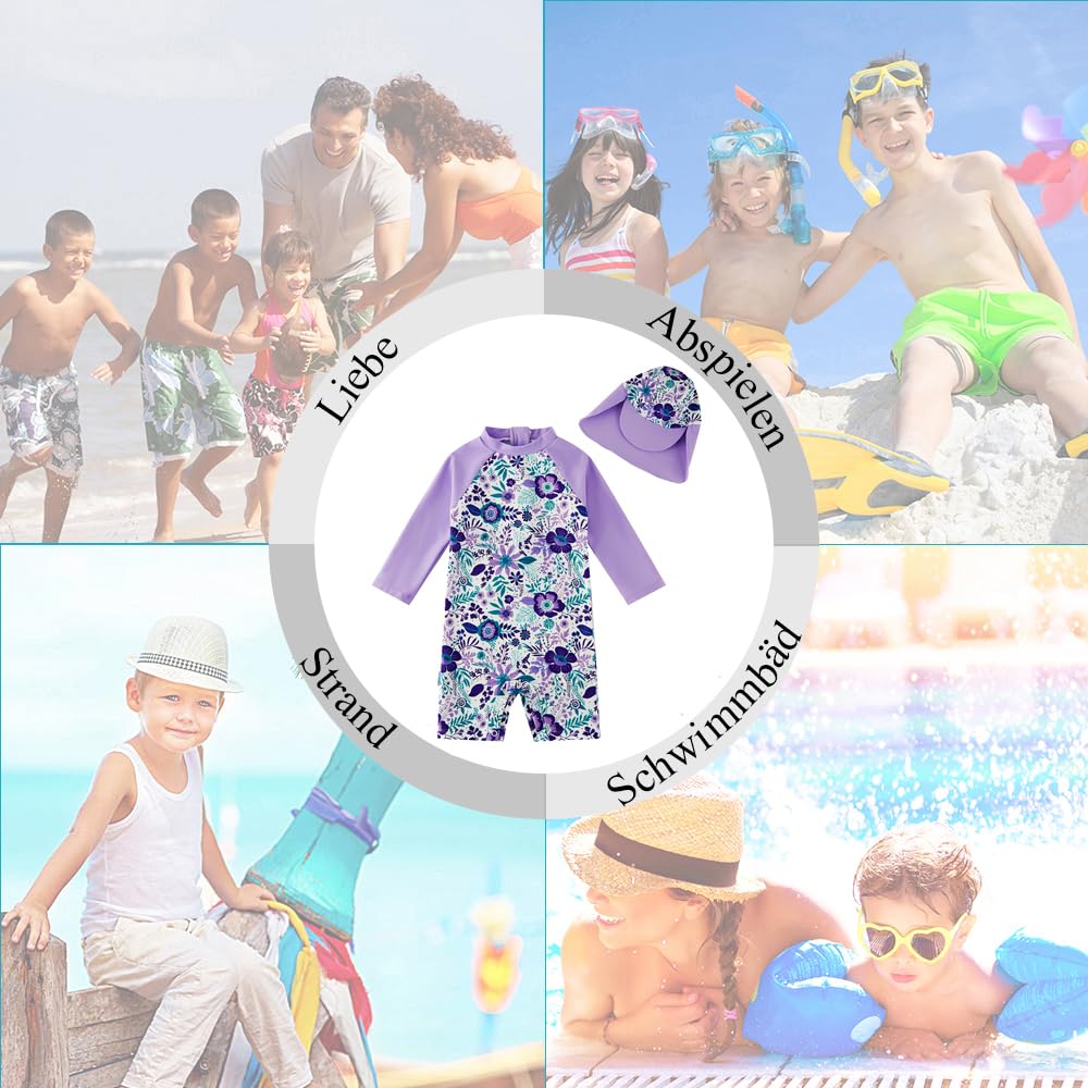 upandfast Baby Swimsuit with Buttons UV Protection Swimwear for Baby Girls 