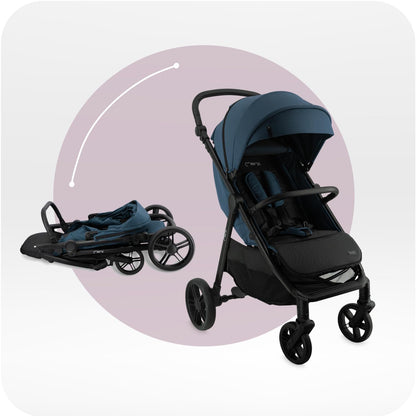 MoMi Kinderbuggy CLARA, Kinderwagen ab dem 6. Lebensmonat, bis 22 kg Körpergewicht, 5-Punkt-Sicherheitsgurt, Fußsack, Getränkehalter, Einkaufskorb, Wickeltasche, Insekten- und Regenschutz