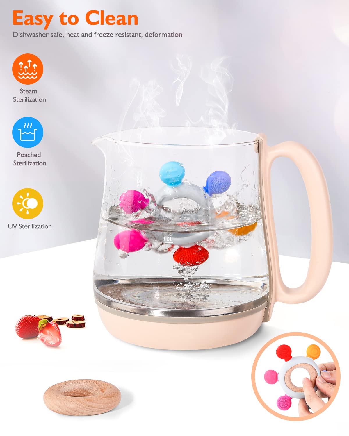 Beißring für Babys, Baby Zahnen Spielzeug aus Silikon, Ruder Greifling Beißspielzeug, BPA-frei Zahnen Nursing Zubehör für 3-6 6-12 Monate Kleinkinder, mädchen Junge Geschenk(Ruder B)