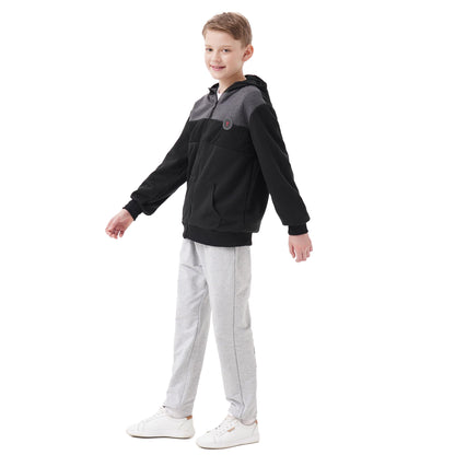 Ywenaisy Sweatjacke Jungen Zip Jacke Jungen Pullover Jungen mit Kapuze Zip Hoodie Kinder Jungen Sweatshirts Kapuzenpullover für Jungen Streetwear Hoodie Jungen für Jahre 8-16 und Höhe 116-170 cm