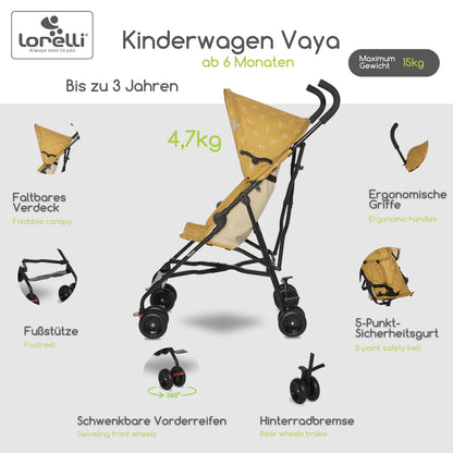 Lorelli Ultra Leichter Buggy Kinderwagen Vaya - nur 4,7kg - Kompakter Sportsitz bis 15kg, Sitzbuggy mit 5-Punkt-Gurt, faltbarem Verdeck und ergonomischen Griffen, klappbarer Reisekinderwagen, rosa - Meloni2