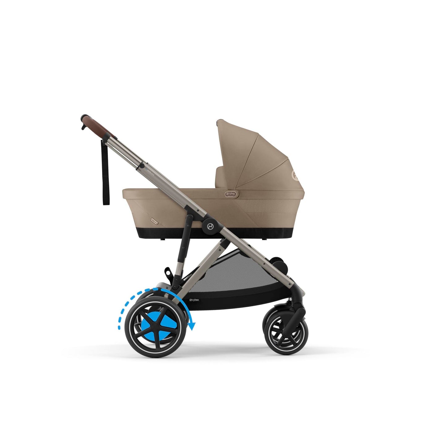 CYBEX Gold Kinderwagen e-GAZELLE S, Ab Geburt bis ca. 4 Jahre, Max. 22 kg (Single-Modus) / 2x 22 kg (Duo-Modus), All-in-1-System mit E-Antrieb und 20+ Konfigurationen, Stone Grey