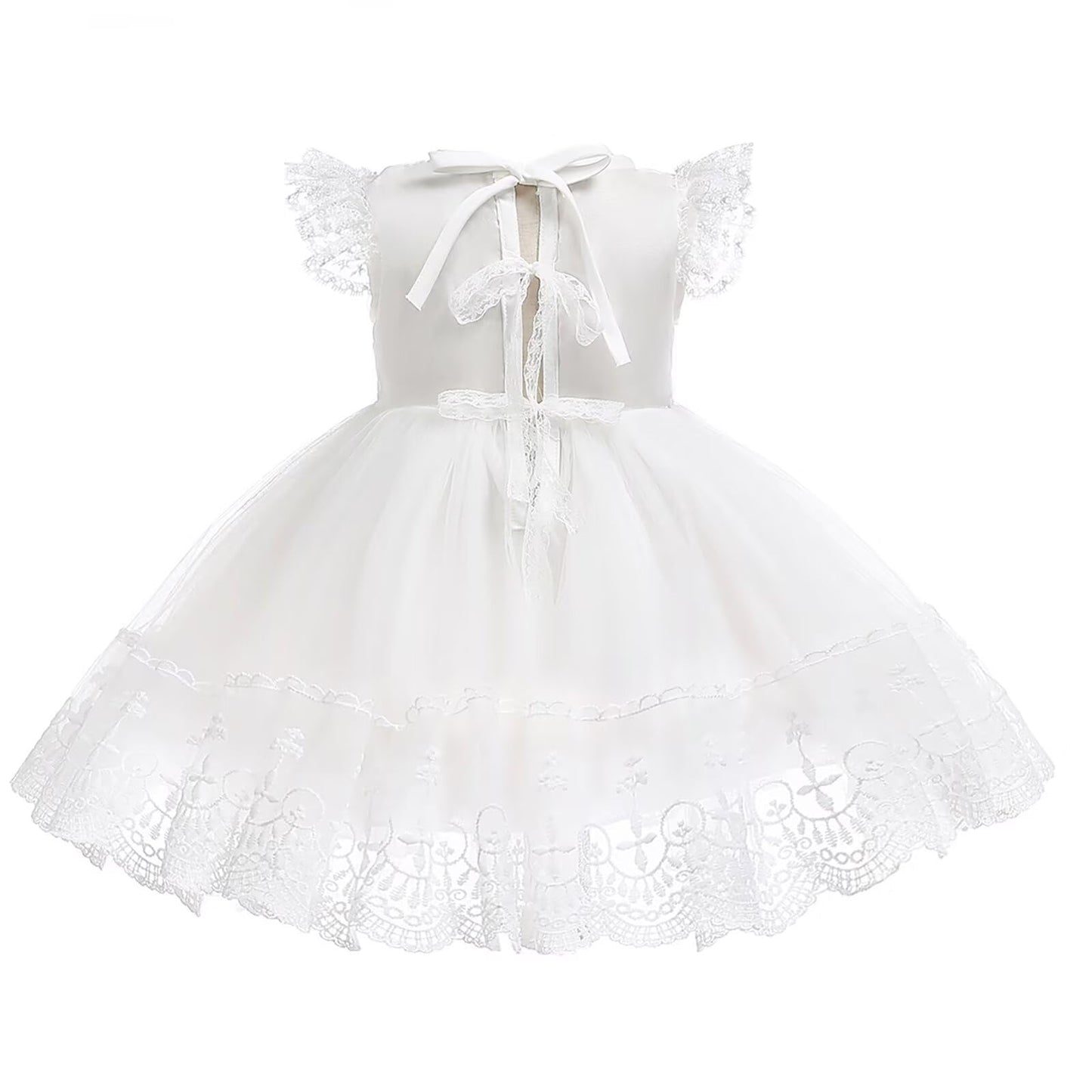 Baby Mädchen Weiße Taufe Kleid mit Kapuze Neugeborene Taufe Kleid Spitze Kleid für Hochzeit Geburtstag