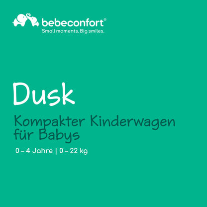Bebeconfort Soko Superkompakter Kinderwagen, Bequem, Leichtgewich, Einfaches und Kompaktes Falten, 0 Monate bis 3,5 Jahre, 0-15 kg, Mineral Green