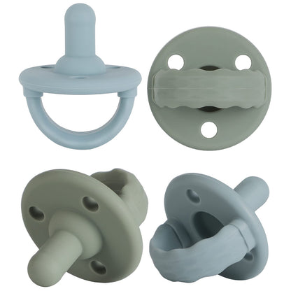 Schnuller 4er-Pack, Baby Soft Silicone Schnuller Für Babys von 0+ Monaten (Muted x2 + Apricot x2)