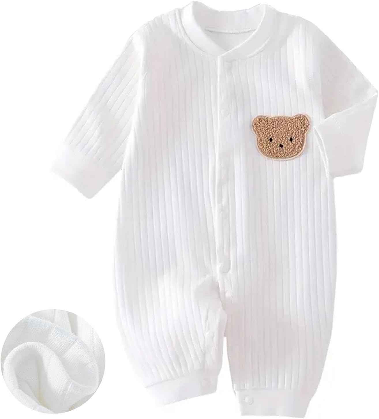 KeCool Unisex Baby Clothing Newborn 100% Cotton Soft Long Sleeve Romper Baby Bodysuits Newborn Clothes for Boys and Girls, Comfortable Baby Romper Newborn Clothing Boys Girls