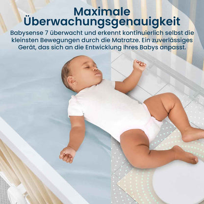 Babysense 7 Baby-Atembewegungsmonitor, Echtzeit-Warnungen, Ganzen Betts mit 2 Sensormatten