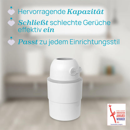 Chicco Windeleimer Odour Off, geruchsdichtes System, platzsparender Baby Windeleimer mit Deckel, einfach zu benutzen und zu reinigen, Ohne Nachfüllkassetten, funktioniert mit herkömmlichen Tüten