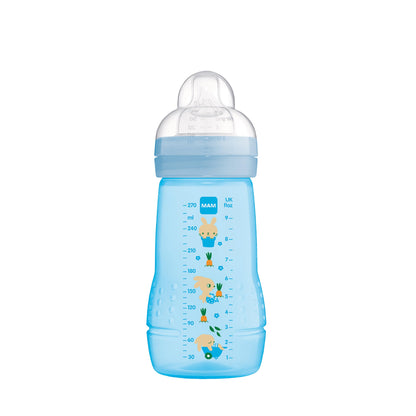 MAM Easy Active Trinkflasche im 2er-Set (330 ml), Baby Trinkflasche inklusive MAM Sauger Größe 2 aus SkinSoft Silikon, Milchflasche mit ergonomischer Form, 4+ Monate, Weltall - Meloni2