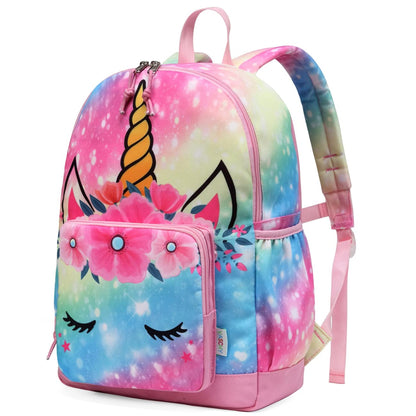 Rucksack für Mädchen, 4-6 Jahre, Schulrucksack mit Seitentaschen und Brustgurt, 127-Einhorn, one size, Niedlich