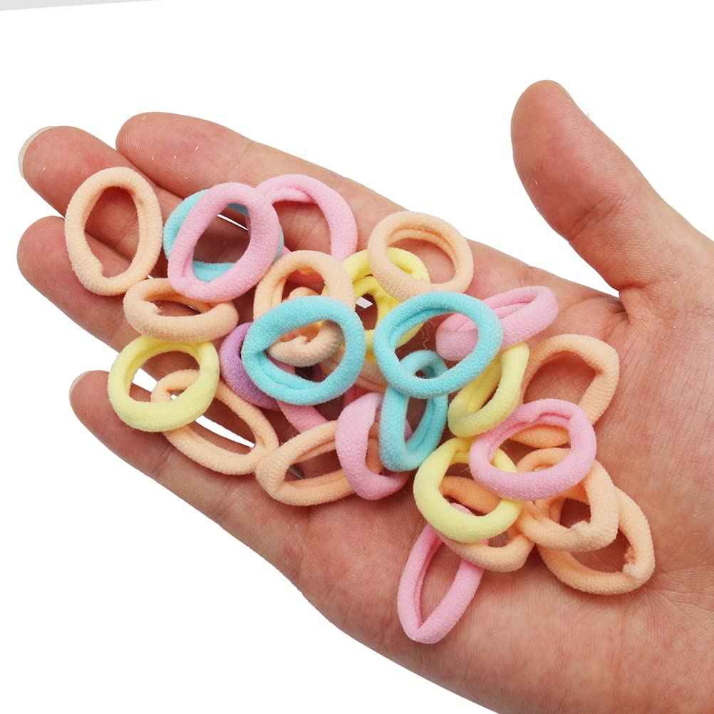 Pack of 200 Girls Hair Bobbles 3 cm Colourful Ponytail Hair Band Elastic Hair Bands for Christmas Gifts Baby Children Girls
