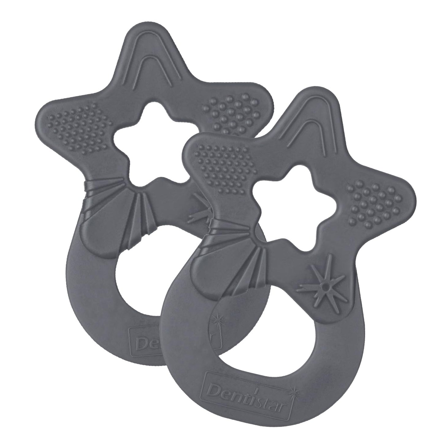 Dentistar Beißring 2er-Set – Teether für Babys & Kleinkinder ab 3 Monate – Baby Beißring mit Griff aus weichem Material zur Zahnungshilfe & Massage – Made in Germany – Pink & Lila