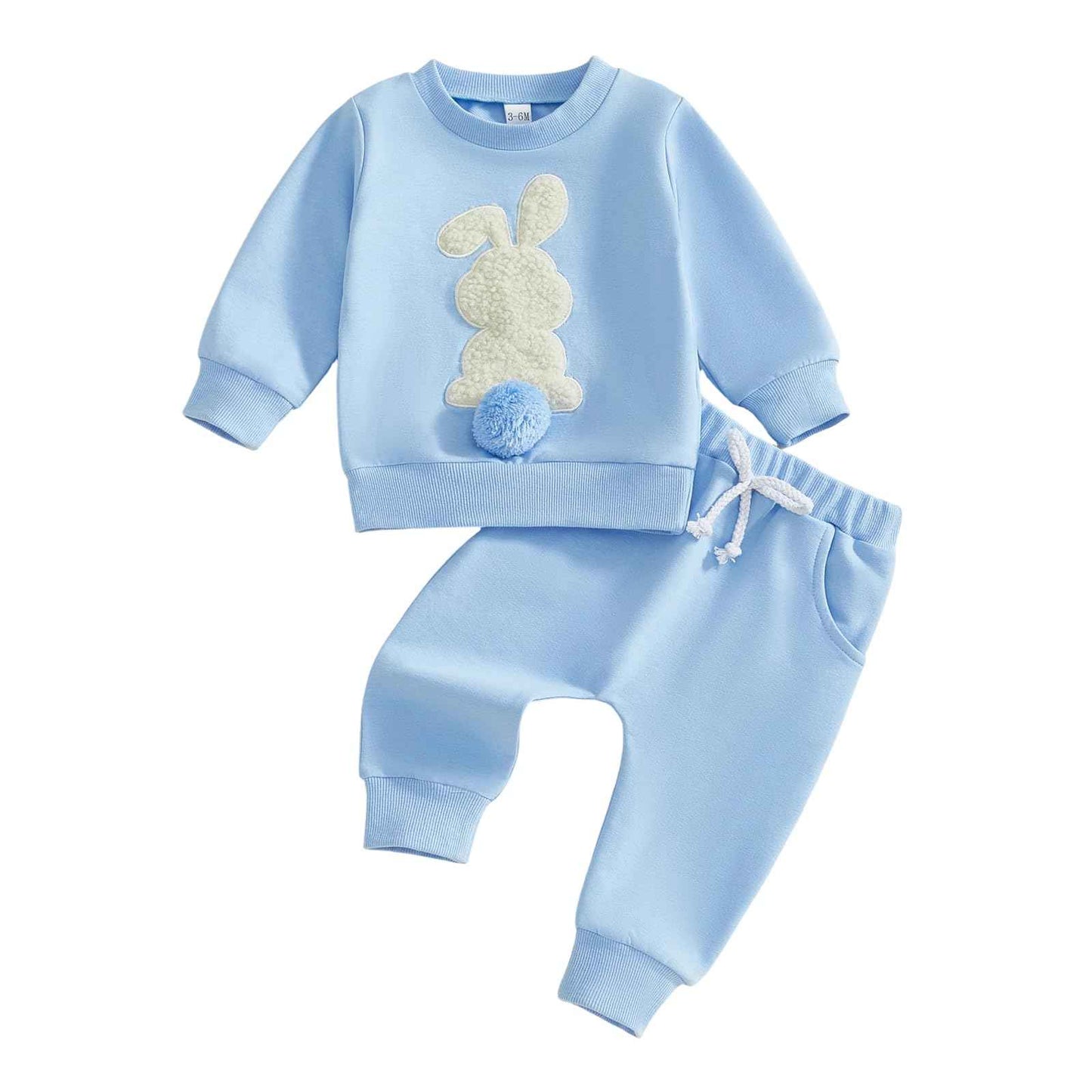 Geagodelia Baby Jungen Mädchen Ostern Outfit Kleidung Osterhase Babykleidung Set Sweatshirt Langarmshirt + Hose Neugeborene Kleinkinder Weiche Babyset My First Easter