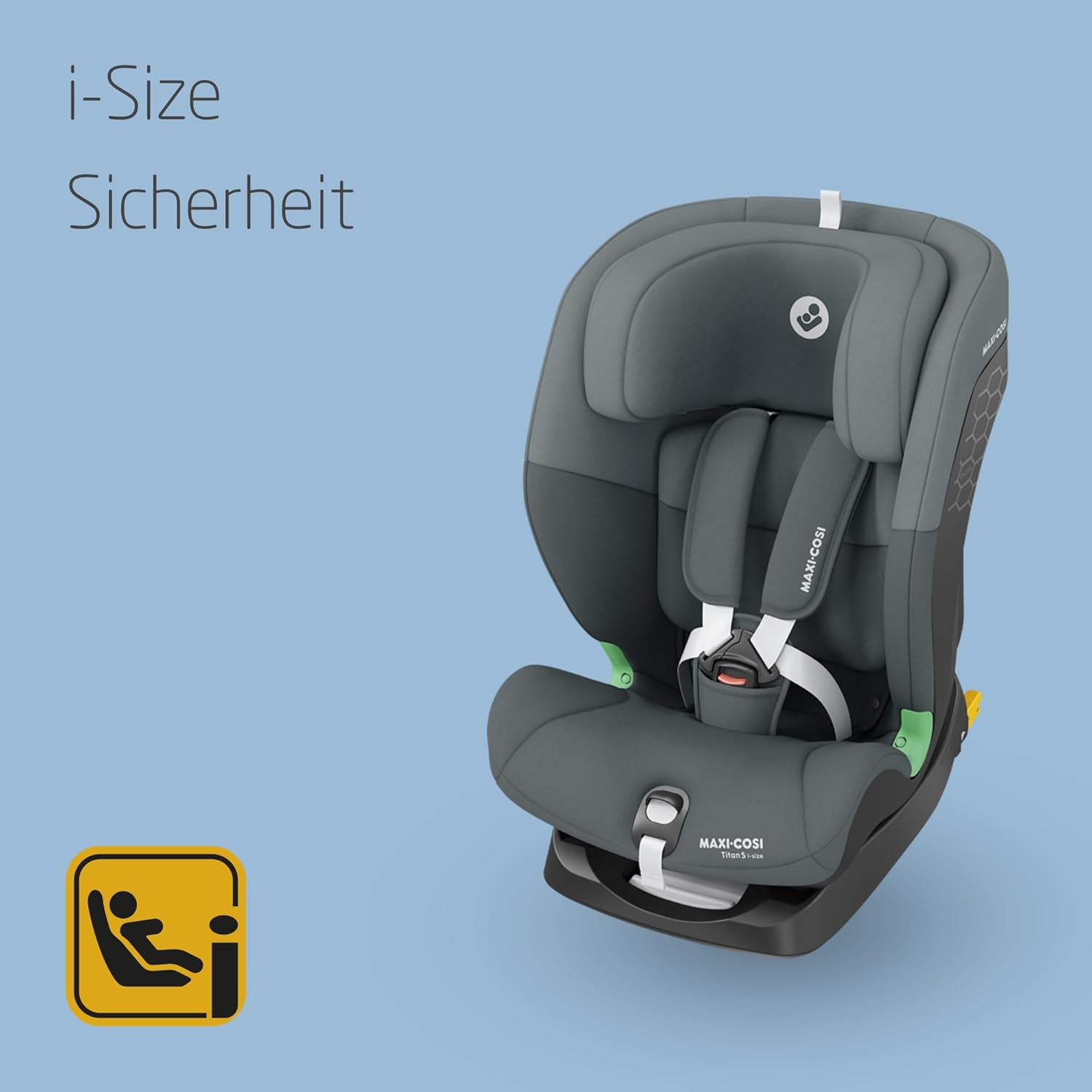 Maxi-Cosi Titan S i-Size, Child Car Seat, 15 months-12 years (76-150cm), ISOFIX Car Seat, 5 Recline Positions, 13 Headrest Positions, G-CELL Protection, 5-Point Safety Harness, Tonal Graphite - Meloni2