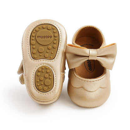 MASOCIO Babyschuhe für Mädchen mit Schleife – Rutschfeste Party Ballet Flats für Kleinkinder