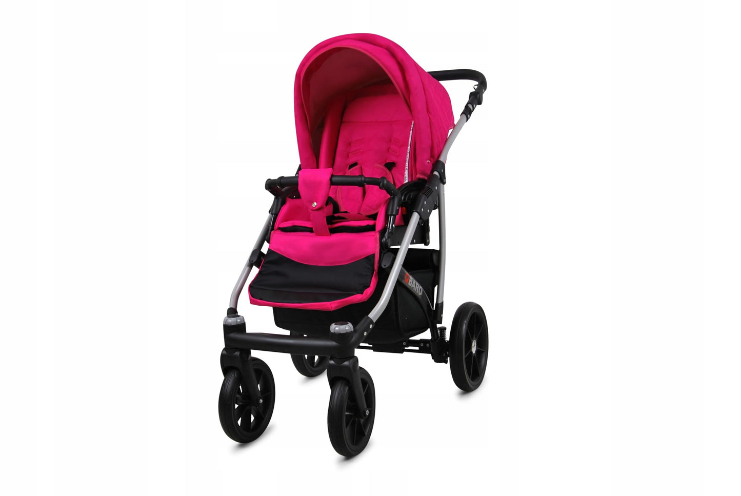 BabyLux® Bambimo Qbaro 3-in-1 Pushchair Set Including Baby Carrycot, Buggy Sports Seat, Car Seat - Car Seat - Pram Set - Combination Pram with Changing Bag, Rain Cover etc. 