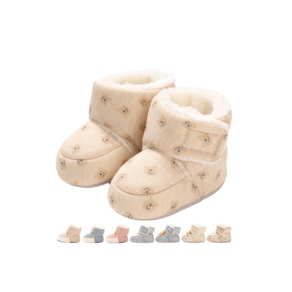 Baby Winter Shoes Warm Baby Shoes Winter Non-Slip Adjustable Newborn Snow Shoes First Walking Shoes Lined Thermal Fleece Crawling Shoes Slippers Winter Boots 0-18 Months