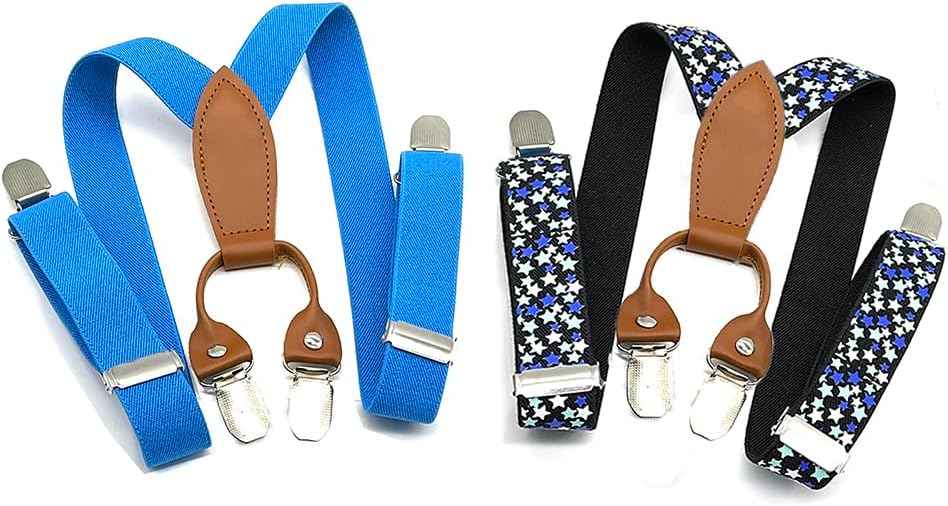 Pack of 2 Children's Braces 4 Clips Y-Shape – 2.5 cm Wide