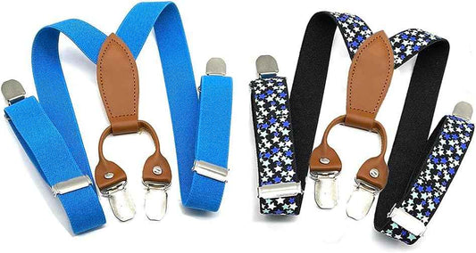 Pack of 2 Children's Braces 4 Clips Y-Shape – 2.5 cm Wide