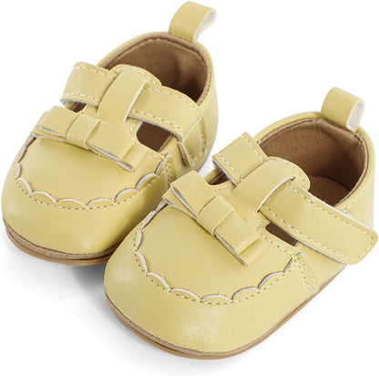 Cheerful Mario Baby Mädchen Schuhe Baby Ballerina Schuhe Lauflernschuhe Taufe Schuhe mit Bowknot PU Leder Babyschuhe