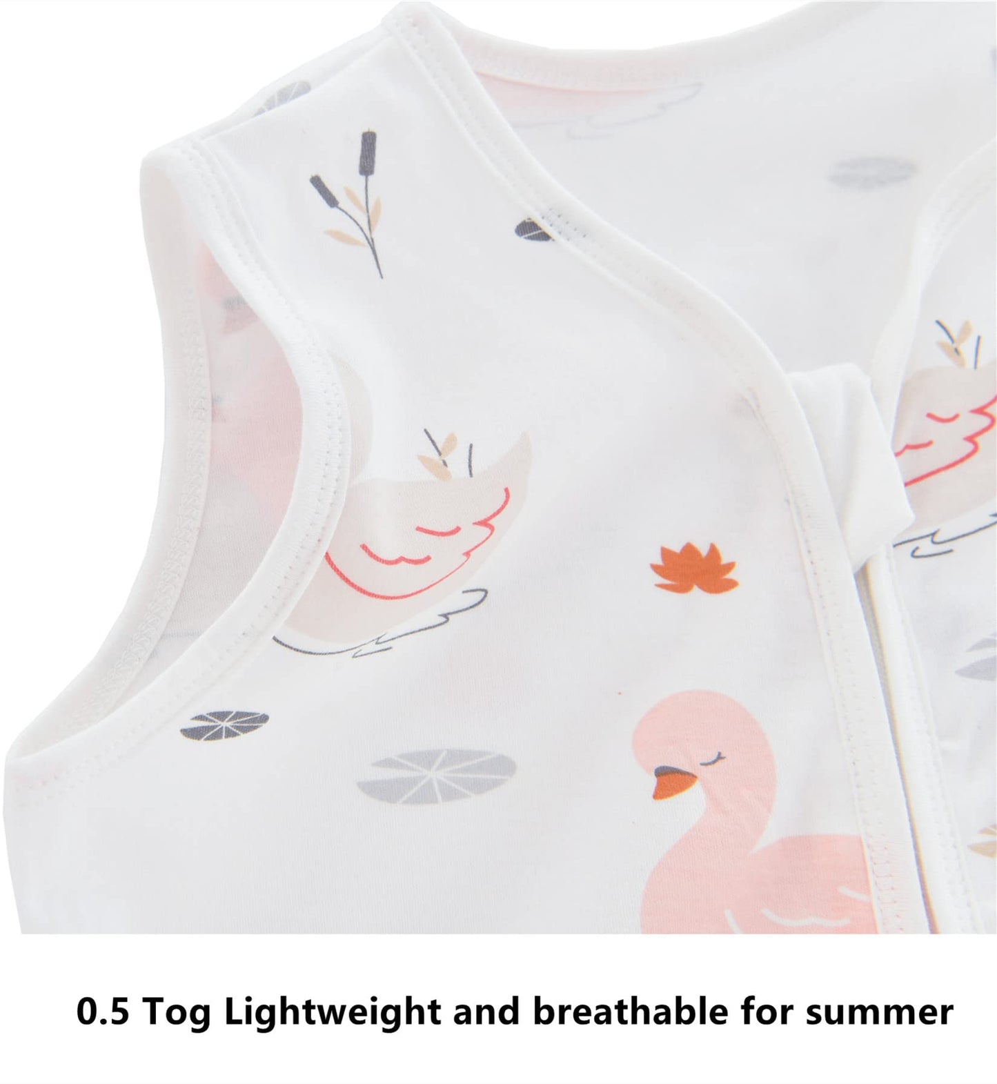 Chilsuessy Summer Baby Sleeping Bag, Small Children’s Sleeveless Pyjamas for Summer and Spring, 100 % Cotton