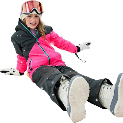 Children's Ski Suit Girls Waterproof Windproof and Warm 2-Piece with Hood 6-16 Years Outdoor Sports, Mountaineering, Skiing