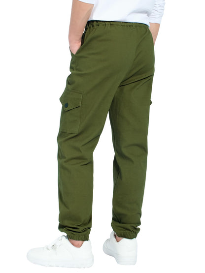 CAMLAKEE Kinder Jungen Cargohose Jogger Hose mit elastischem Bund