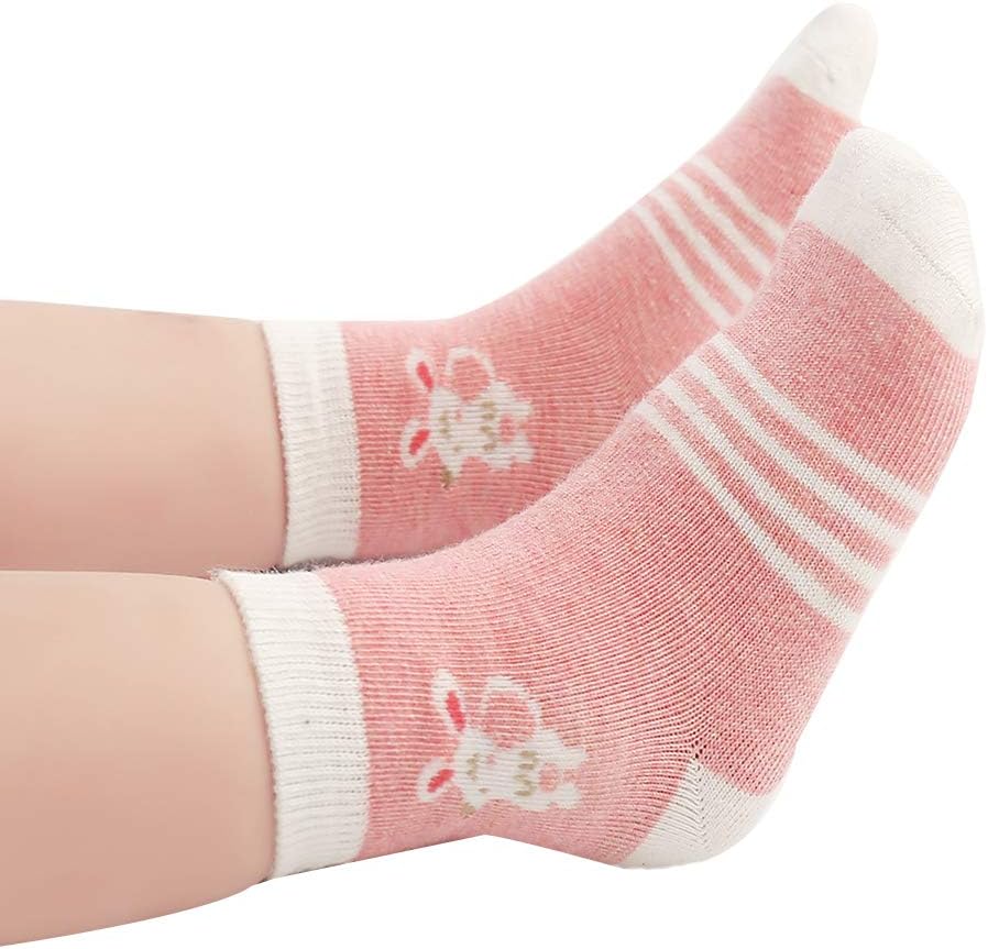 Rosa Baumwolle Baby Mädchen Socken,9 Paar Süß. Kleinkind Mä dchen Socken mit Griffen
