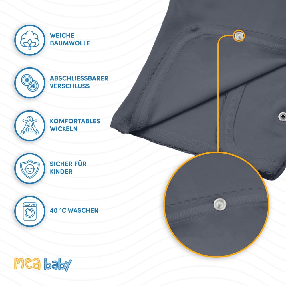 MEA BABY Unisex Baby Wickelshirt Wickeljacke Langarm, 100% Baumwolle im 5er Pack. Wickelshirt für Mädchen, Wickelshirt für Junge