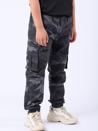 NATUST Jungen Cargohose Kinder Freizeithose mit Elastischem Bund
