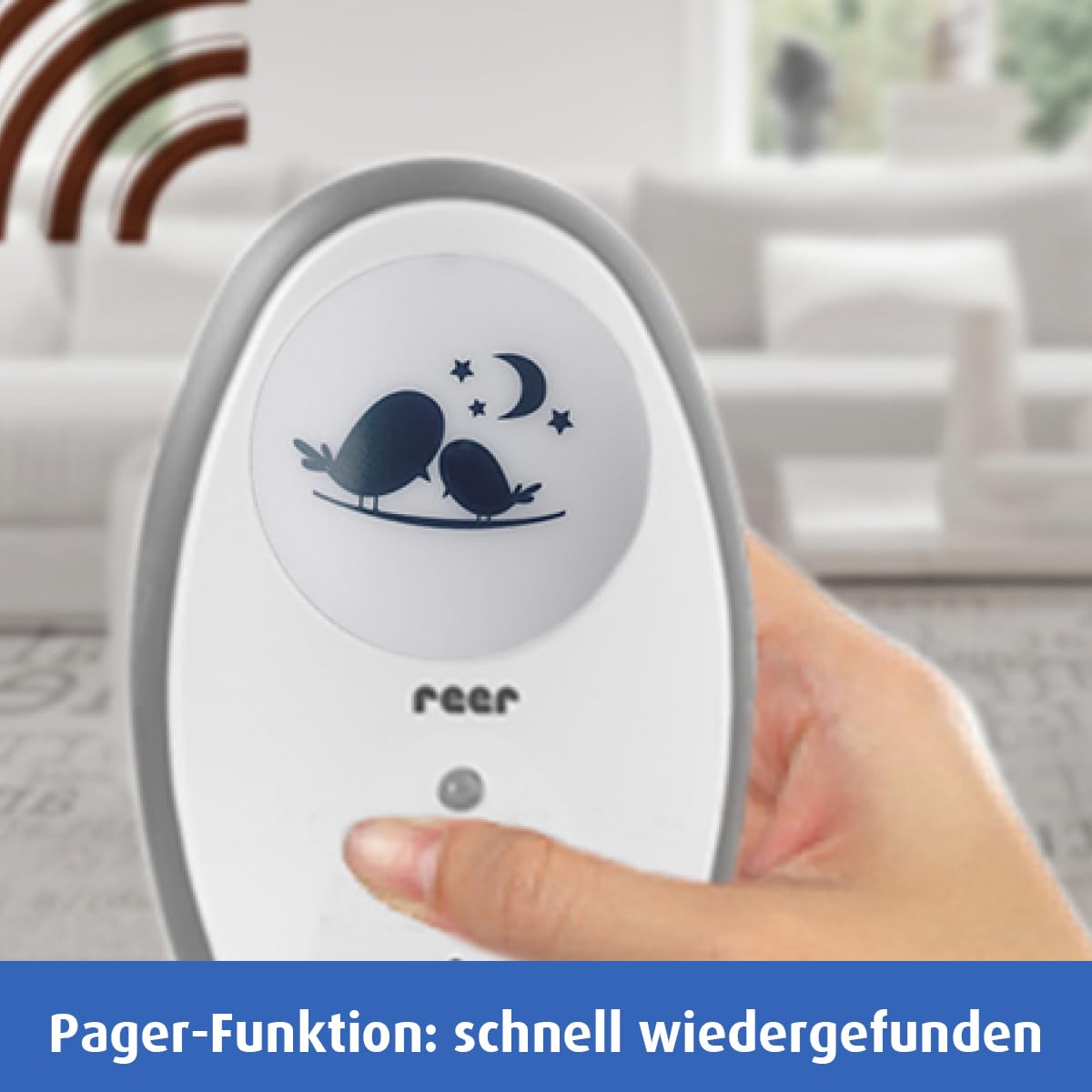 reer Rigi Babyphone mit Gegensprechfunktion, 300 m Reichweite, FHSS, Nachtlicht, VOX & ECO-Modus