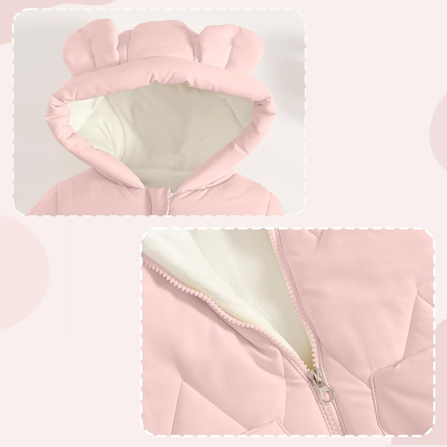 JiAmy Baby Snowsuit, Baby Boys Girls Winter Jumpsuit Romper Newborn Snow Overall 0-12 Months