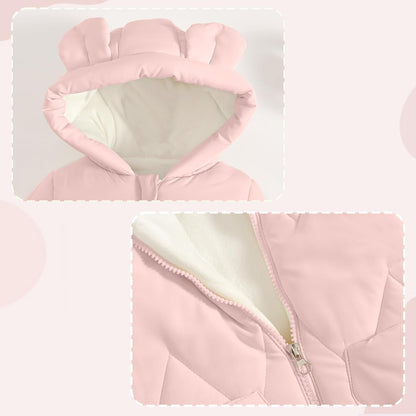 JiAmy Baby Snowsuit, Baby Boys Girls Winter Jumpsuit Romper Newborn Snow Overall 0-12 Months