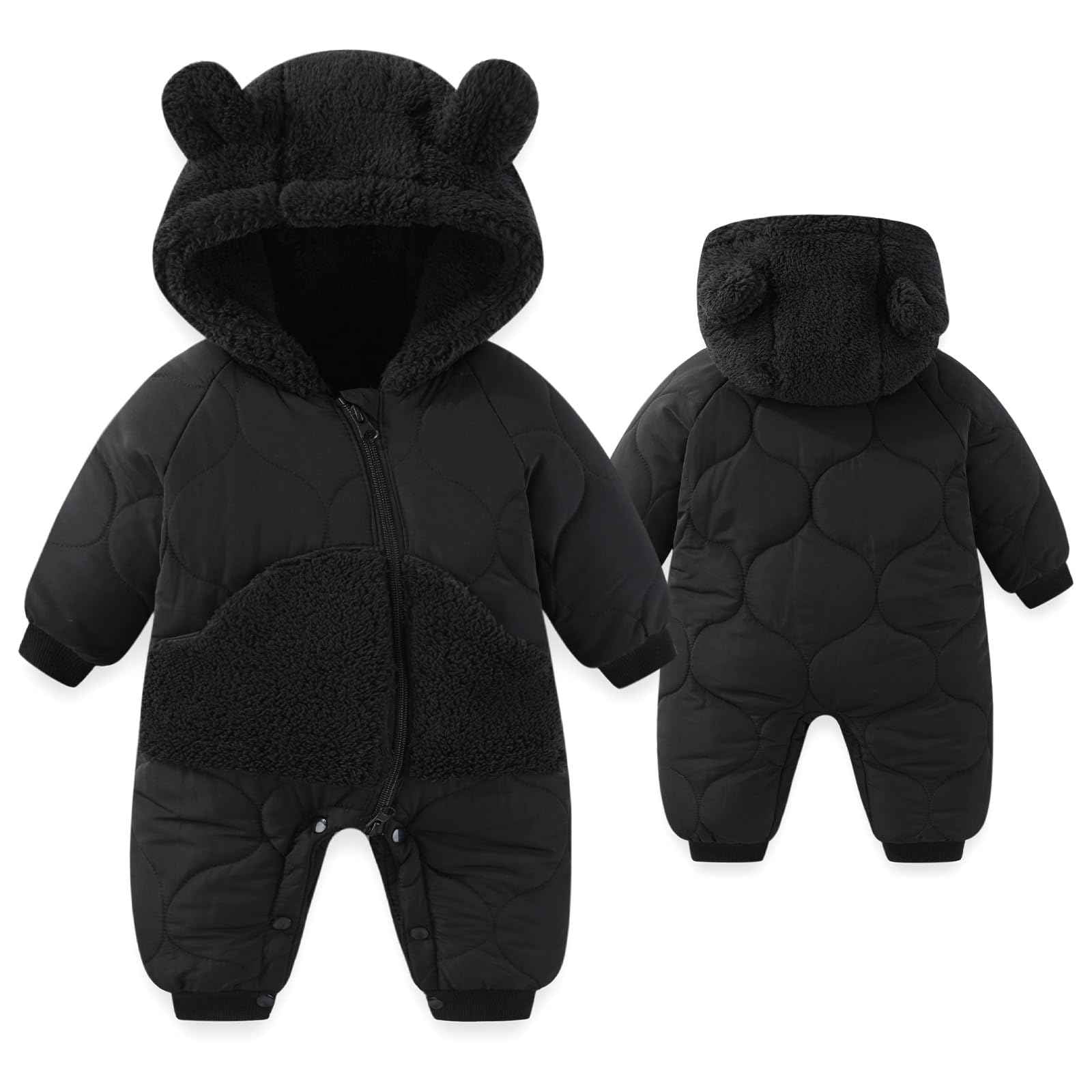 JiAmy Baby Snowsuit, Baby Boys Girls Winter Jumpsuit Romper Newborn Snow Overall for 3-24 Months