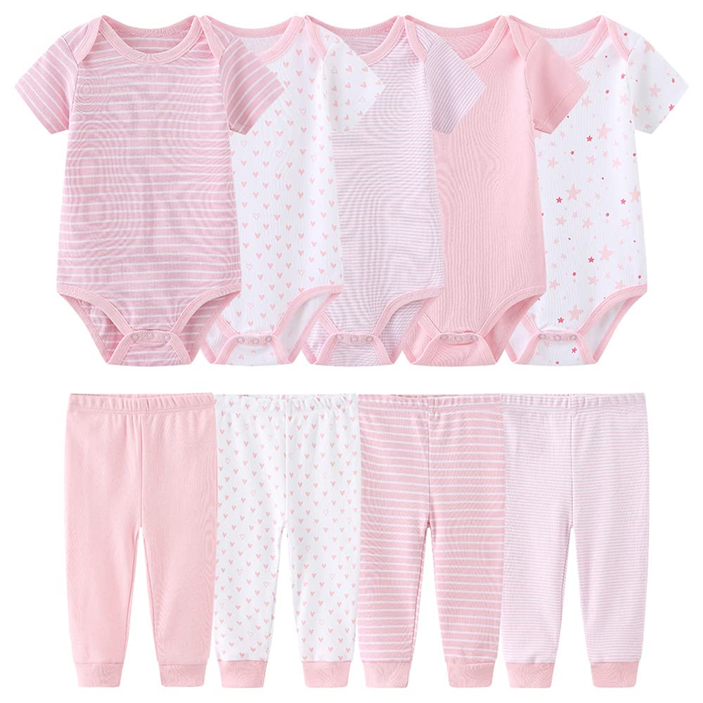 TONE Bodys Kurzarm für Neugeborene Baby Jungen und Mädchen 0-3m/3-6m/6-9m/9-12m Baumwolle