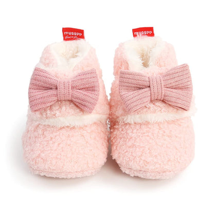 Sehfupoye Toddler Baby Boys Girls Cotton Booties Shoes Striped Soft Sole Newborn First Hiking Shoes Warm Fleece Boots 0-18M