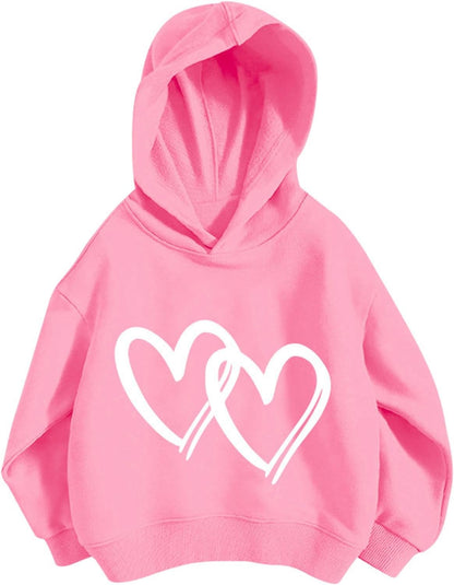 Pullover Mädchen Hoodie Niedlicher Katzen-Druck Lässig Locker Kapuzenpullover Frühling Herbst Langarm Pullover Sweatshirt mit Kapuzen Langarmshirt Oberteile für 3-12 Jahre
