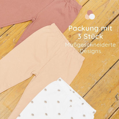 Bramble & Bear (3er-Pack) weiche Leggings für Babys und Kleinkinder – sanfte Unisex Leggings für 0-3 Jahre