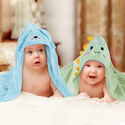Aolso Hooded Towel Baby, 80 x 80 cm Baby Towel Hood, Baby Wash Cloth, Coral Fleece Baby Towel with Hood for Newborns, Soft and Super Absorbent, Unisex (Grey Elephant)