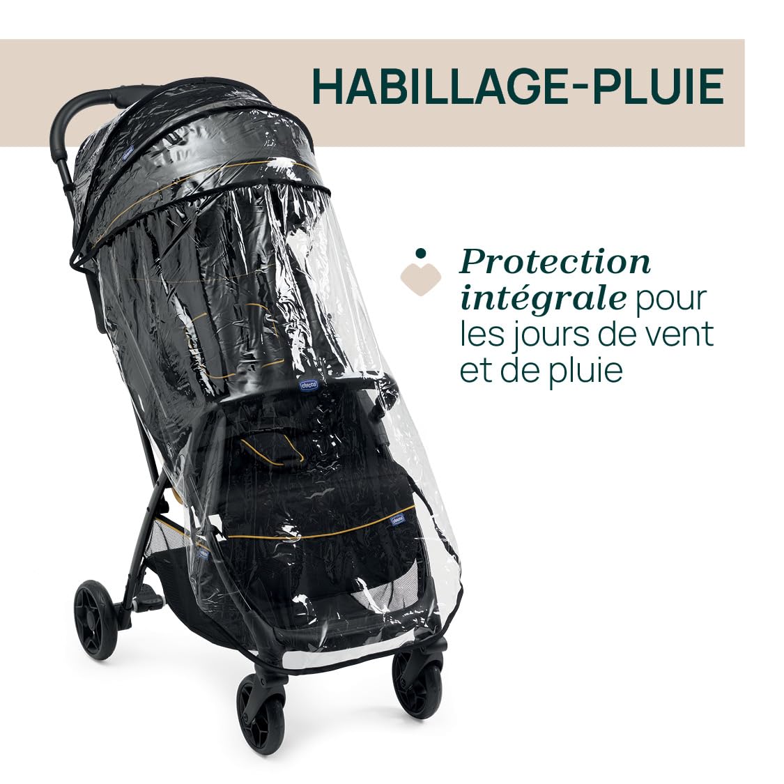 Chicco, Glee Pushchair from 0 Months to 4 Years with Automatic and Compact Closure, Extendable Hood with SPF 50+ and Rain Cover, 3-Level Adjustable Backrest, Leg Rest