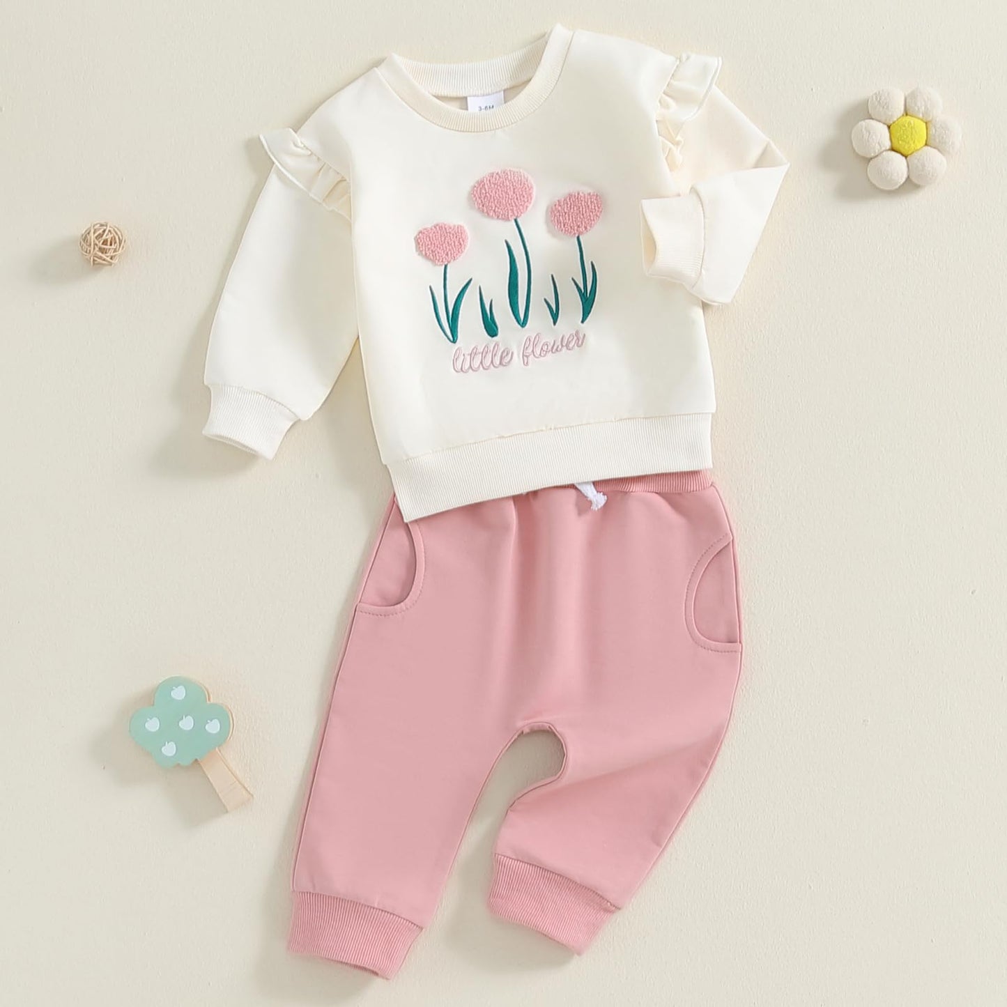 Himllauen Baby Mädchen Kleidung Sweatshirt + Lange Hose Zweiteiler Babykleidung Set Kleinkind Outfits