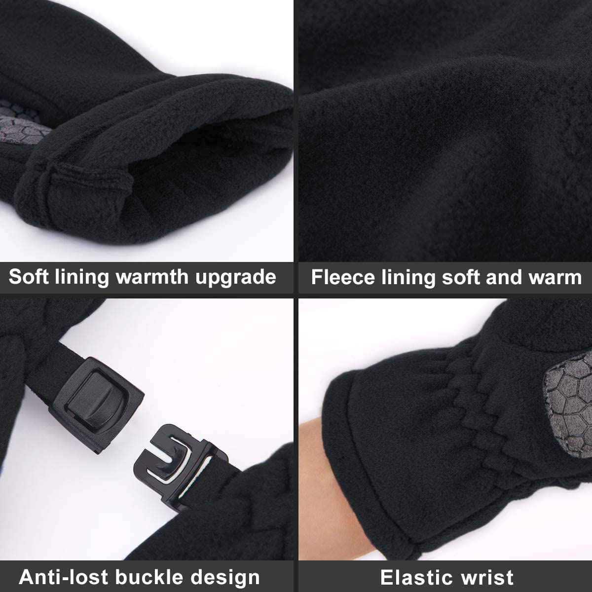 Arcweg Children's Gloves, Fleece, Warm Running Gloves, Winter Gloves, Non-Slip Cycling Gloves, Touchscreen Gloves for Boys and Girls, Finger Gloves for Sports, Outdoor, Camping, Hiking, Running