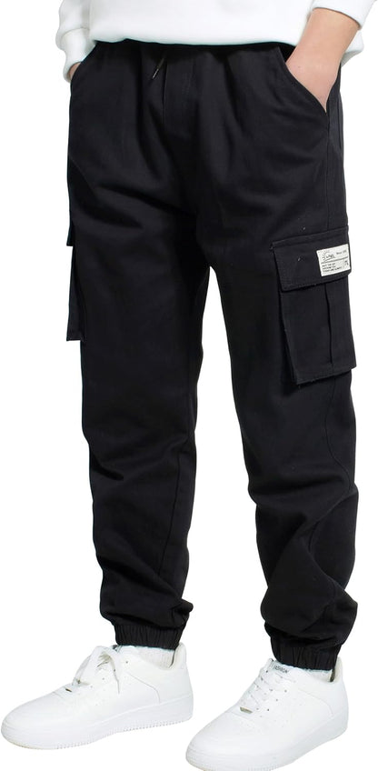 LAUSONS Pants for Boys Cargo Pants Children's Pants Cargo Jogging Pants Leisure Pants with Elastic Band 