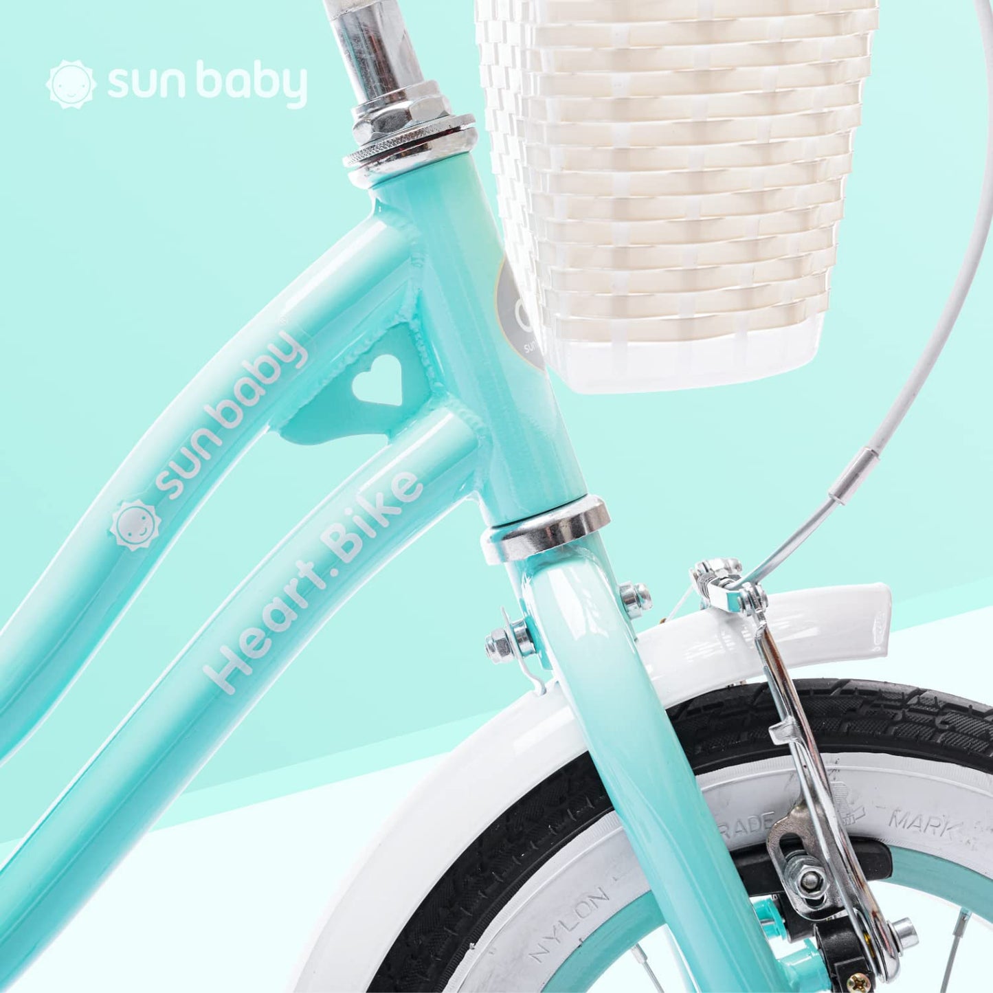 sun baby Mädchenfahrrad 12, 14 und 16 Zoll Radgröße Heart Bike zur Auswahl, mit Abnehmbarer Schubstange, Kinderfahrrad für Mädchen von 2 bis 6 Jahre