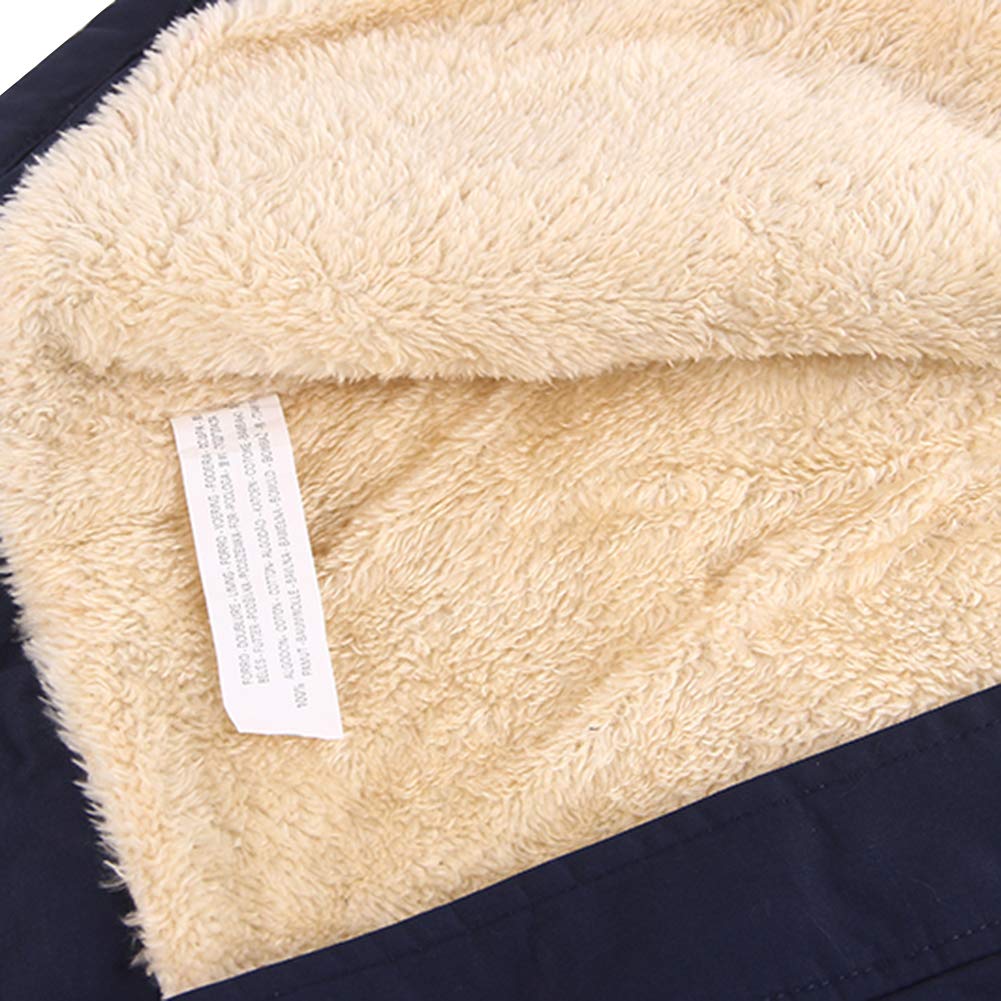 amropi Children's Boys Hooded Jacket with Fleece Lining Coat Parka Jacket Outerwear for 3-10 Years